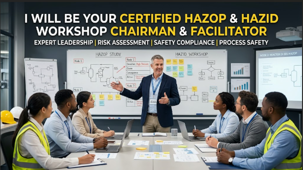 I will be your certified HAZOP and HAZID workshop chairman and facilitator