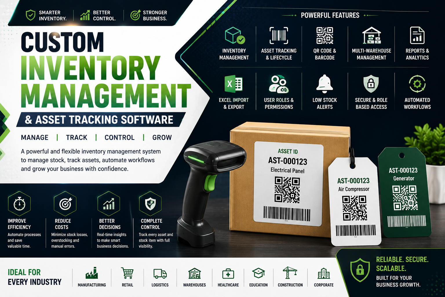 I will develop a custom inventory management and asset tracking software.