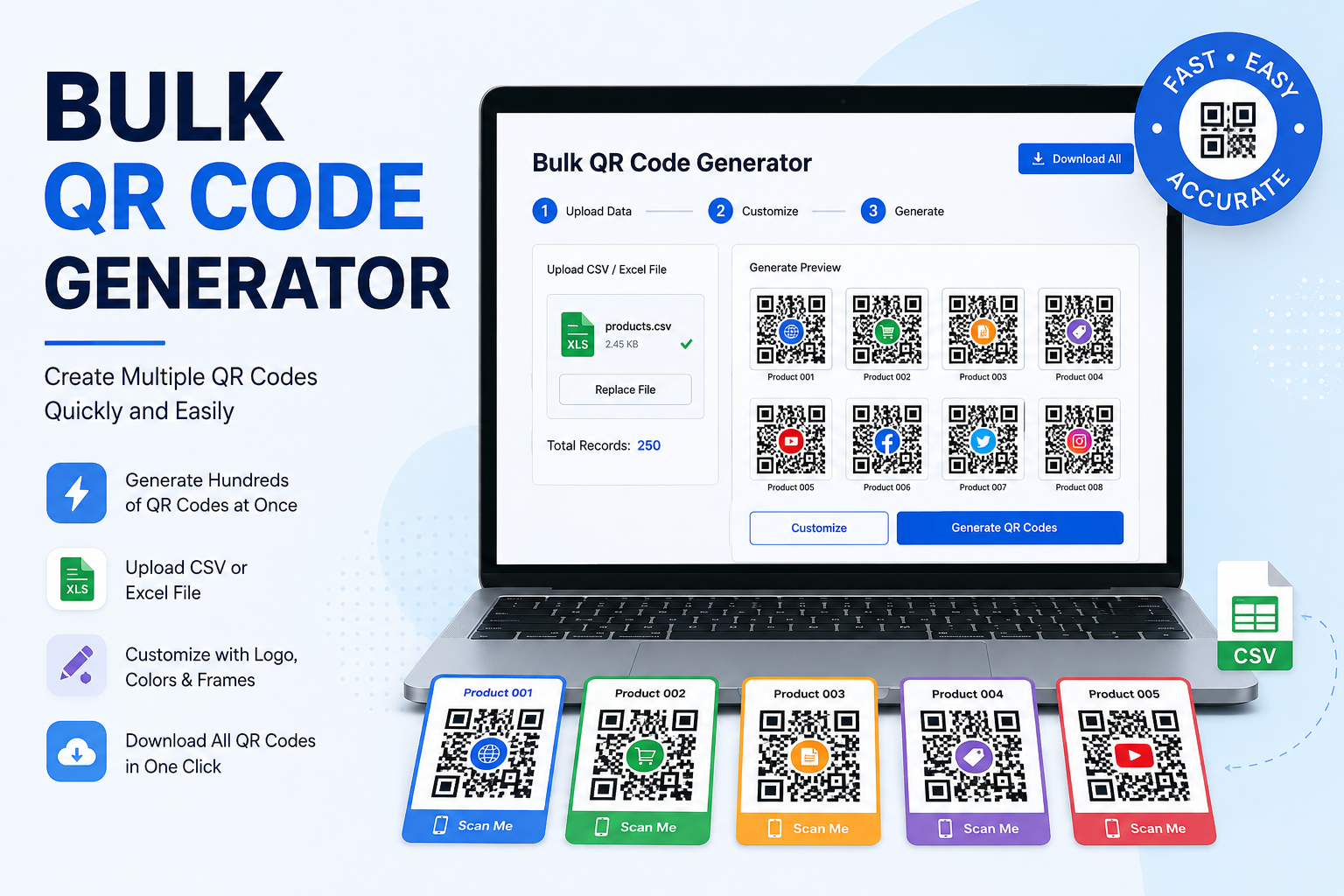 Bulk QR Code Generator