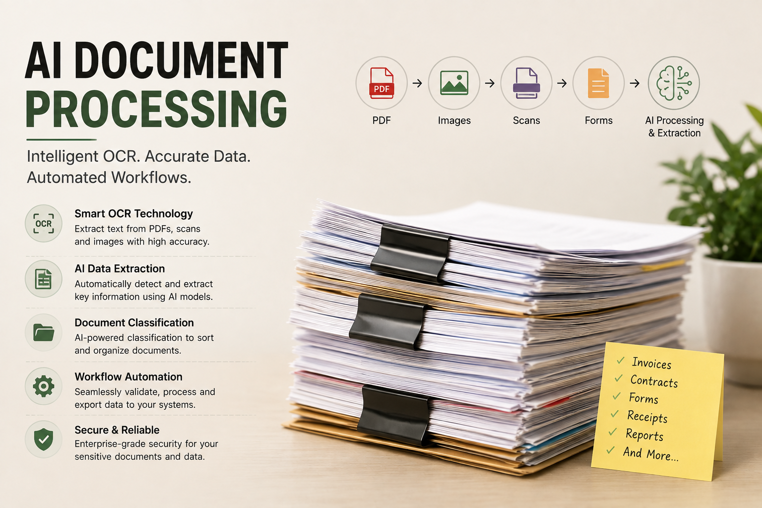 I will develop AI document processing and intelligent OCR automation