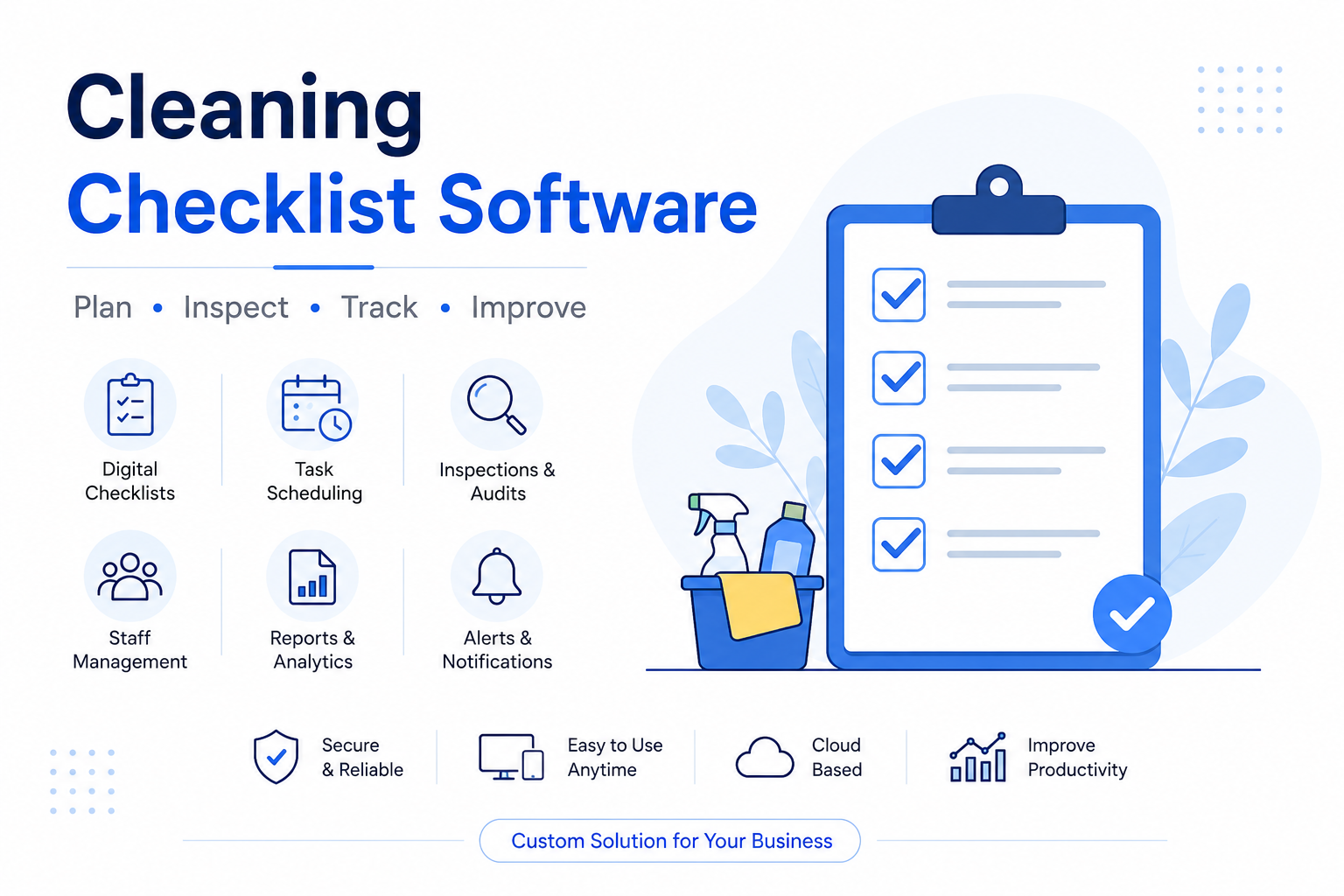 I will develop a custom cleaning checklist software and inspection management system